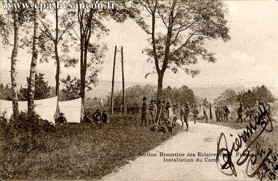 Section Bisontine des Eclaireurs de France - Installation du Camp